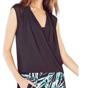 BCBG Remy Georgette Wrap Blouse